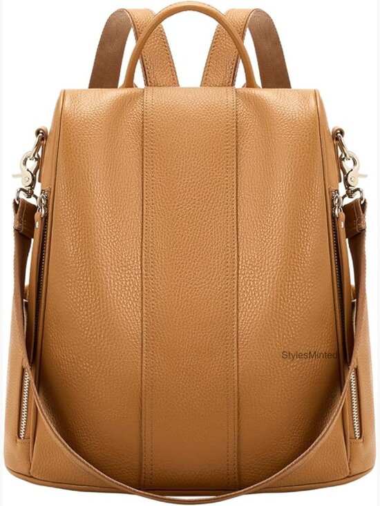 Genuine Leather Anti-Theft Backpack Purse for Women Large Capacity main image 5